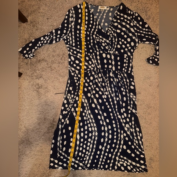 Talbots white & blue polka dotted dress with light weighted breathable material - Picture 12 of 12